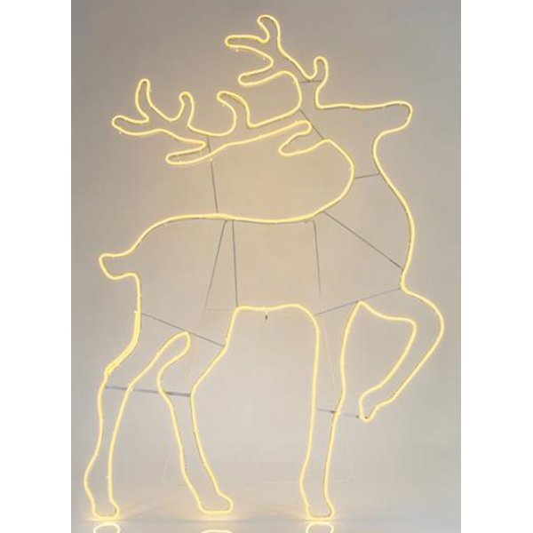 Χριστουγεννιάτικος Τάρανδος με 10m Πολύχρωμο Φωτοσωλήνα LED NEON (140cm)
